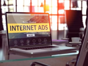 Internet Advertising Concept On Laptop